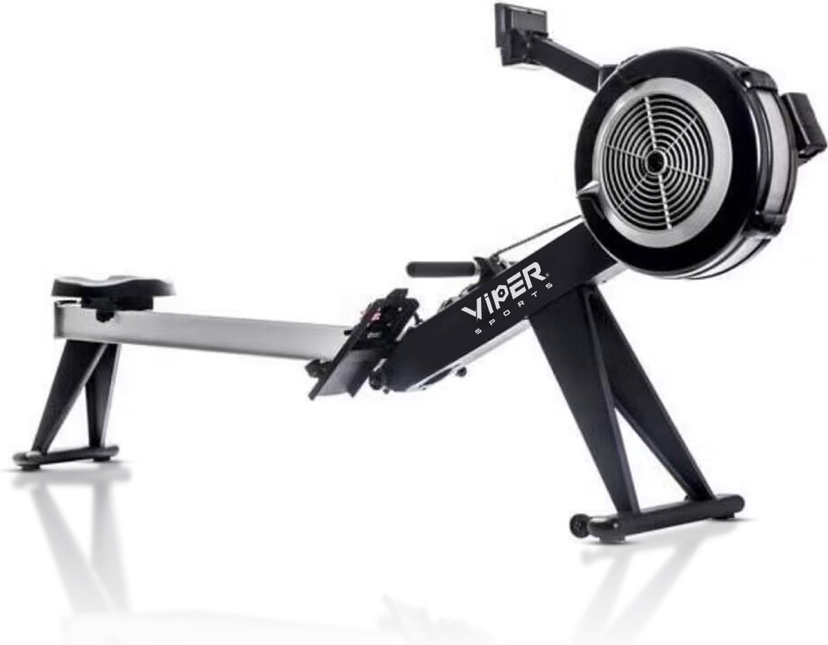 Viper Sports ViperRow – Roeitrainer – 238 x 65 x 112 cm – Roeimachine – Windweerstand - Opvouwbaar - 10 Niveaus - Zwart/Zilver