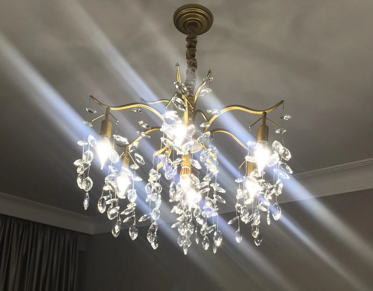 10 Arm Kroonluchter - Kristallen Kroonluchter - Goud - Hanglamp - Moderne Hanglamp - Woonkamerlamp - Moderne lamp