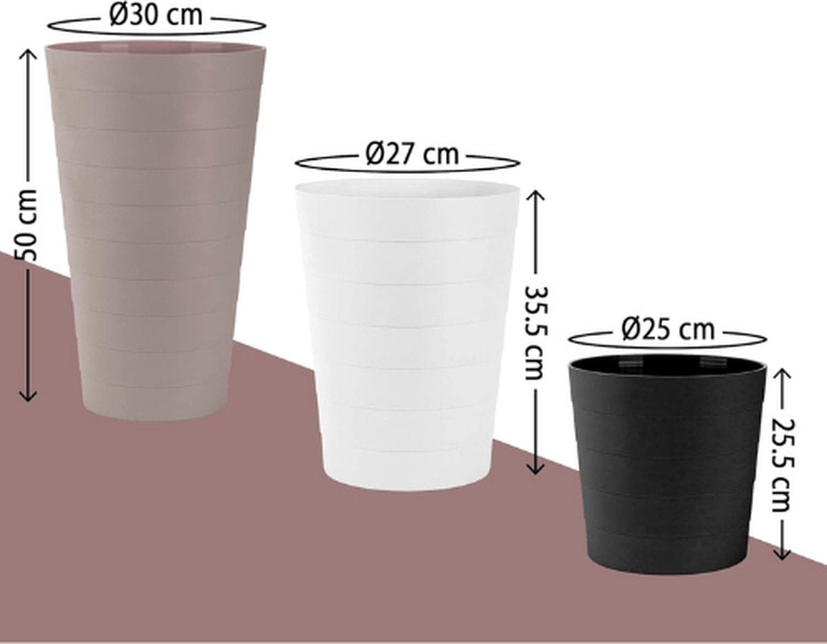Tall Plant Pot 2pcs - Indoor and Outdoor Planters - 50cm Plant Container - Flower Box - Large Plant Pot