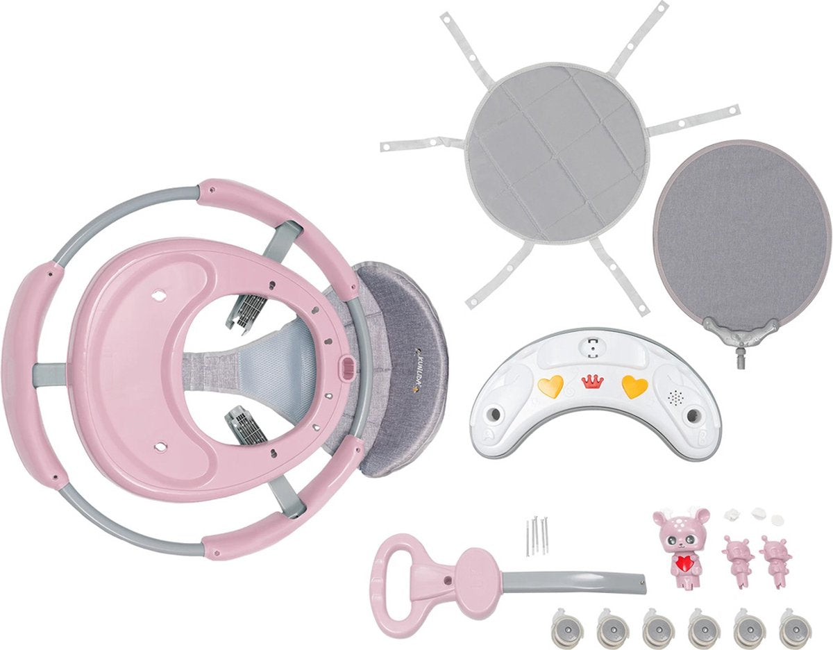 Loopstoeltje Baby - Luxe Loopstoel - 3-in-1 - Verstelbare Loopwagen - Opvouwbaar - Jongen & Meisje - Roze
