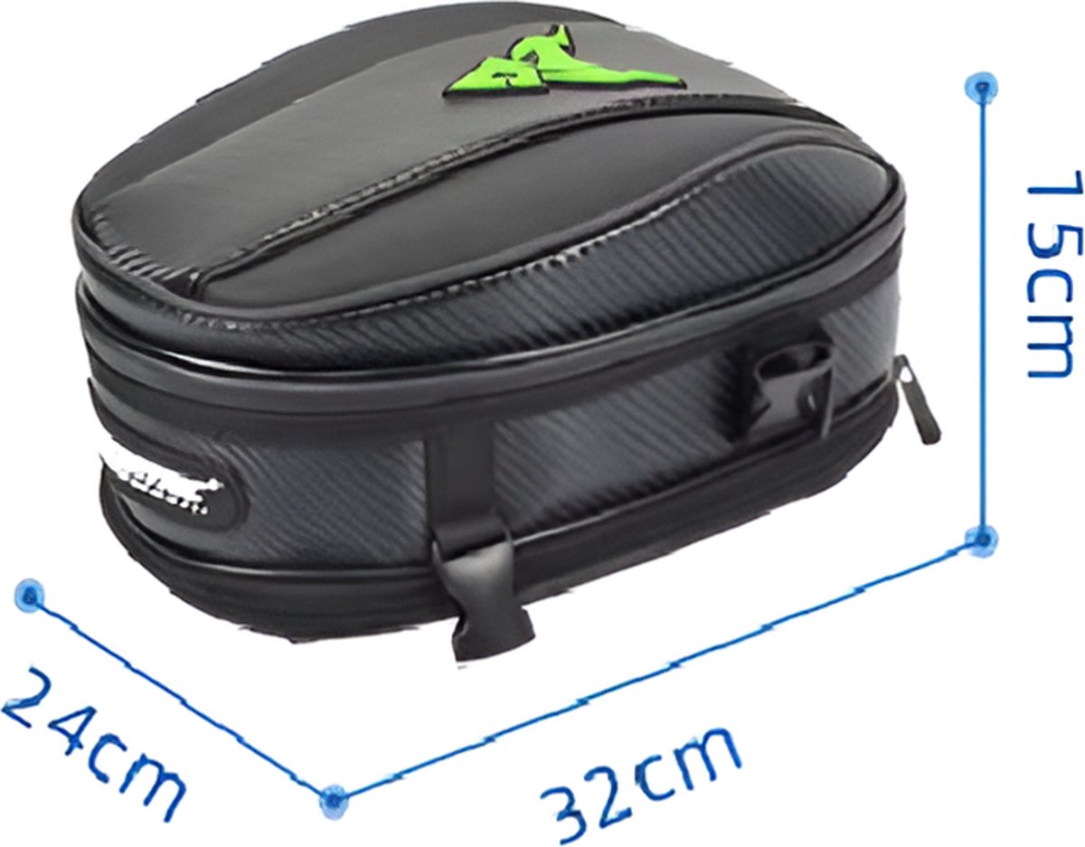 E-Shop4u - Motorcycle Backpack - Motorcycle Saddle Bag - Multifunctional Motorcycle Tank Bag and Saddle Bag - Motorcycle Backpack - Gray/Red/Blue/Green - 11.5L Front + 15L Rear - Water-resistant - Reflective Elements
