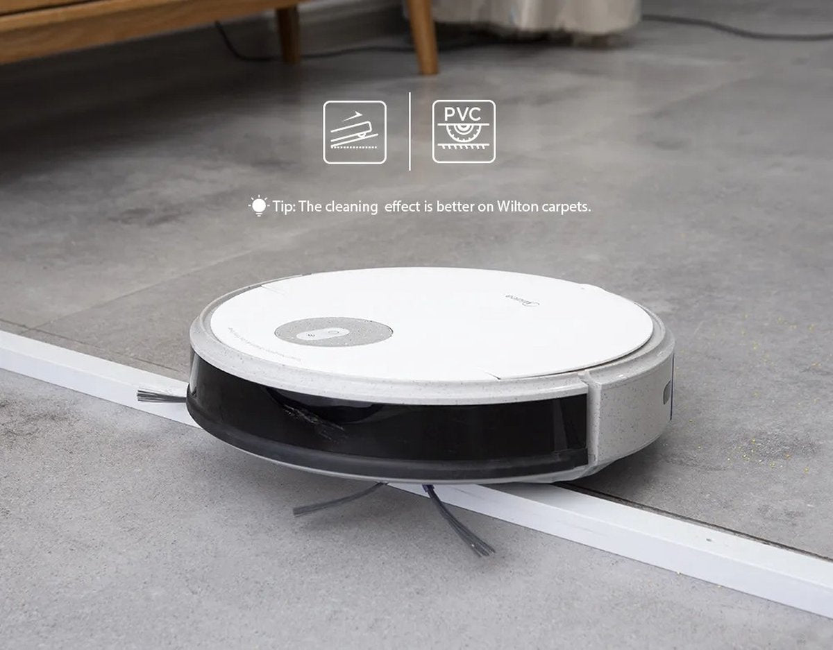 Robotstofzuiger met dweilfunctie - Slimme navigatie - 4000 PA zuigkracht - Val- & objectdetectie - Dweilrobot - Vloerdetectie - Robotstofzuiger voor huisdieren - Inclusief app en afstandsbediening - Wit