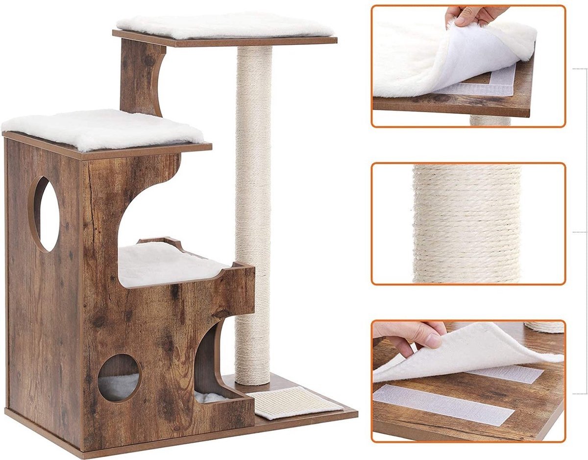 Luxe Krabpaal - Hout - Bruin - 88cm