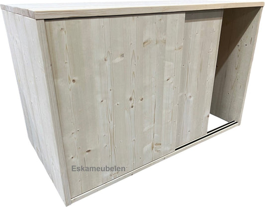 Washing machine cabinet with sliding doors - Natural