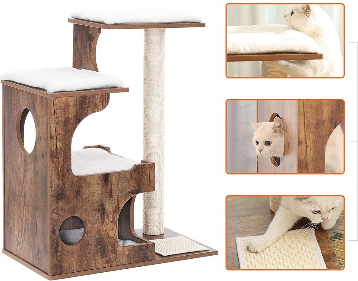 Luxe Krabpaal - Hout - Bruin - 88cm
