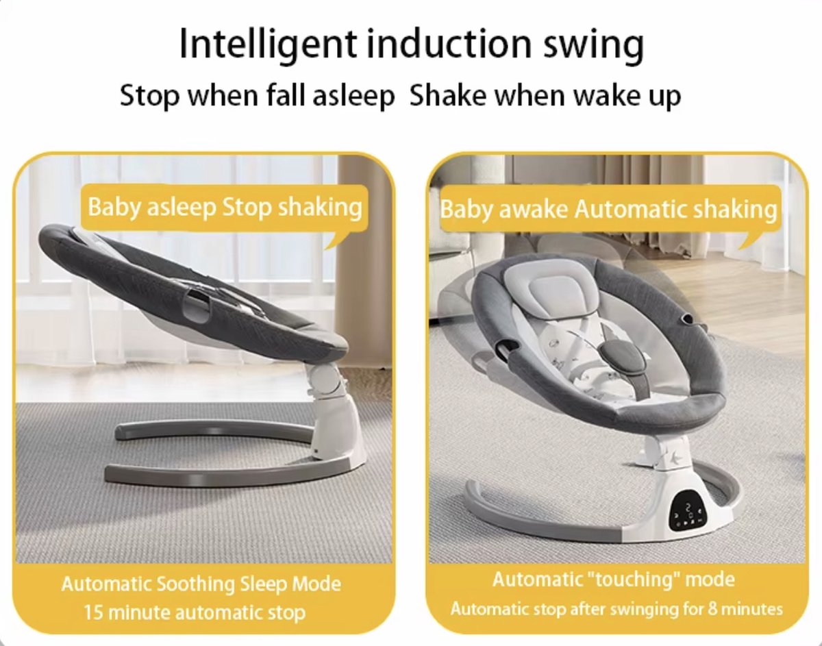 J&R Elektrische Wipstoel - Wipstoel - Babystoel - Baby Swing - Schommelstoel - Elektrisch - Afstandsbediening - Bluetooth voor muziek - Roze