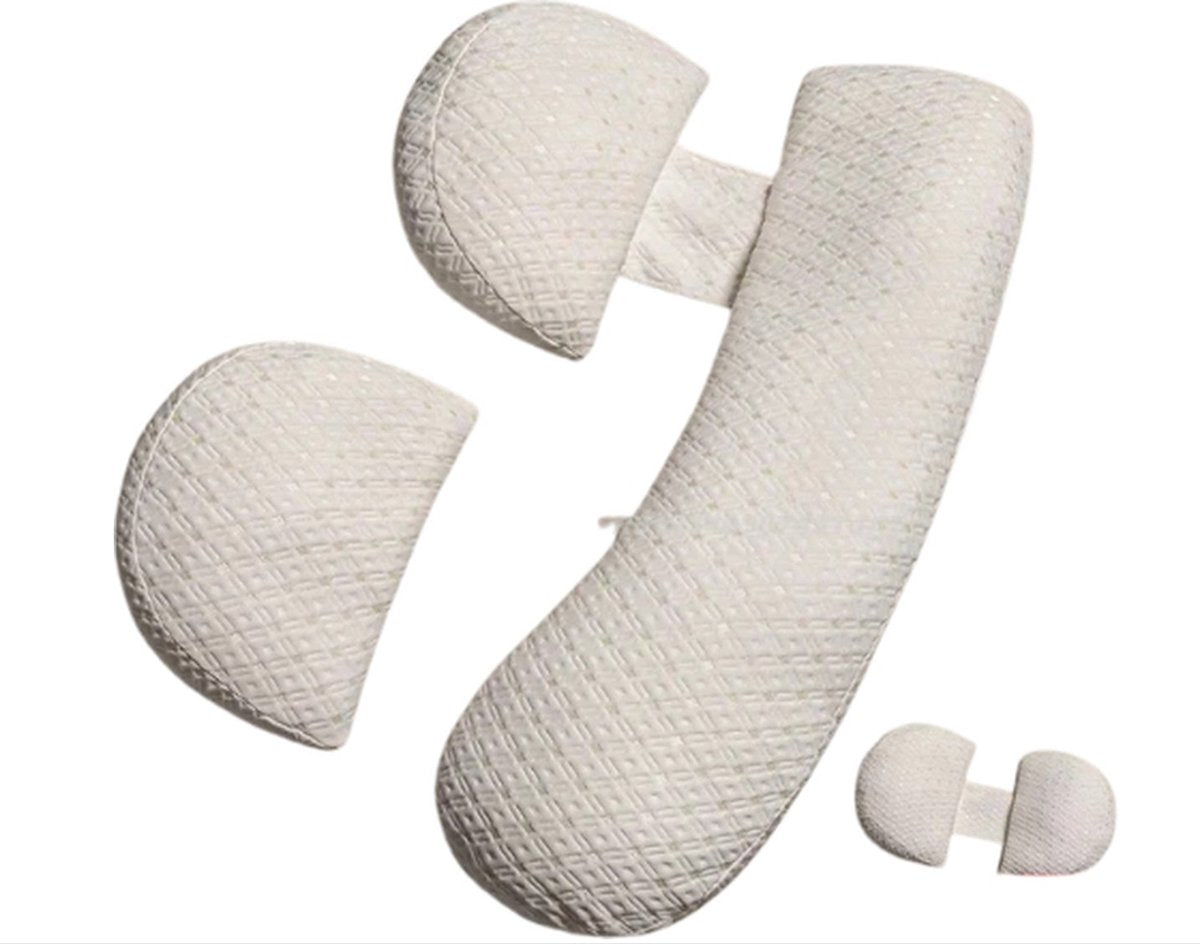Pregnancy pillow - Side sleeping pillow - Belly pillow - Pregnancy - Sleeping - 60x120 - Platinum - Silver white