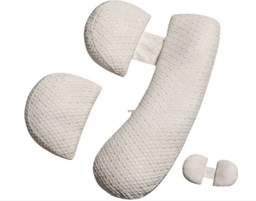 Zwangerschapskussen - Zijslaapkussen - Buik kussen - Zwangerschap - Slapen - 60x120 - Platinum - Zilver wit