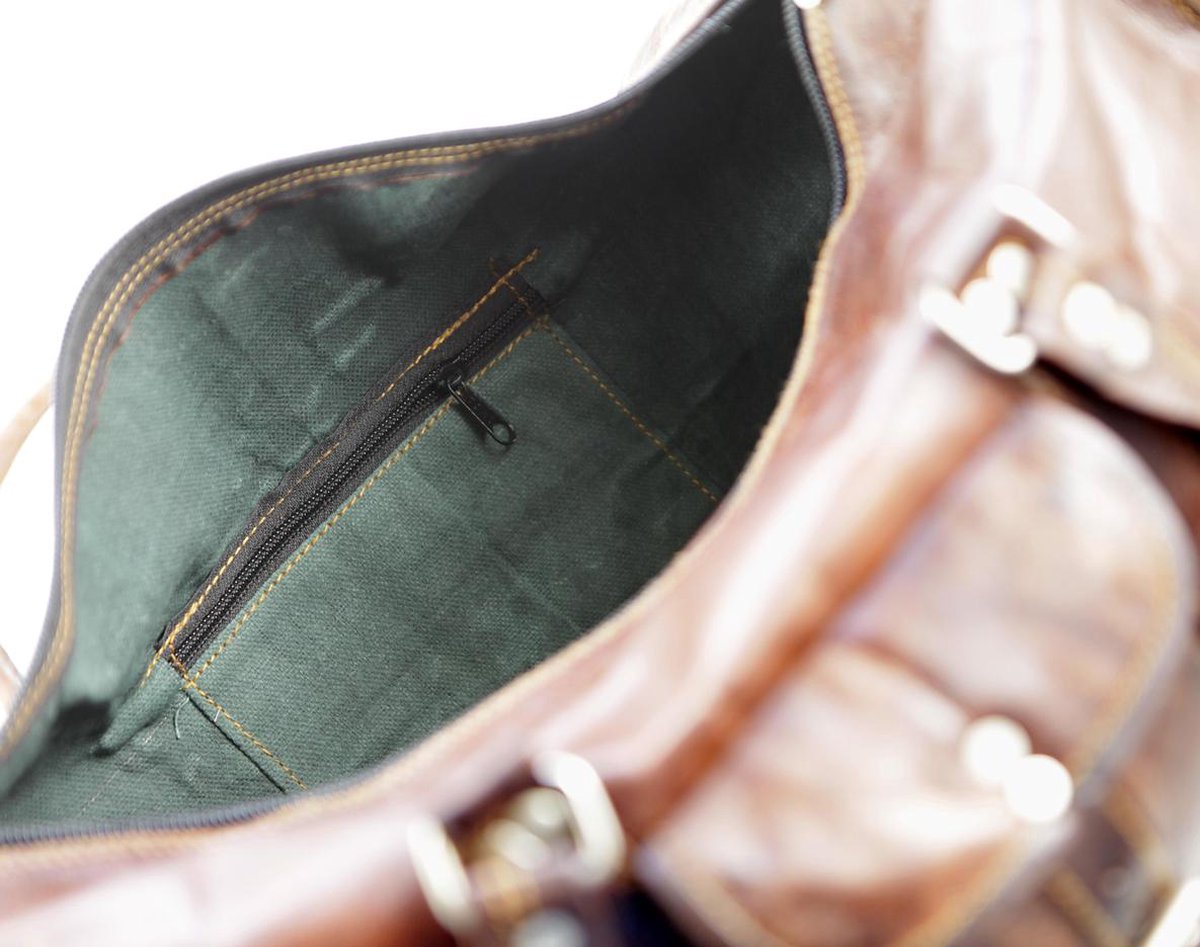 Travel bag made of REAL LEATHER - Sports bag - Weekend bag MALAGA Real Leather - Cognac Brown -HANDMADE VINTAGE STYLE Duffle bag
