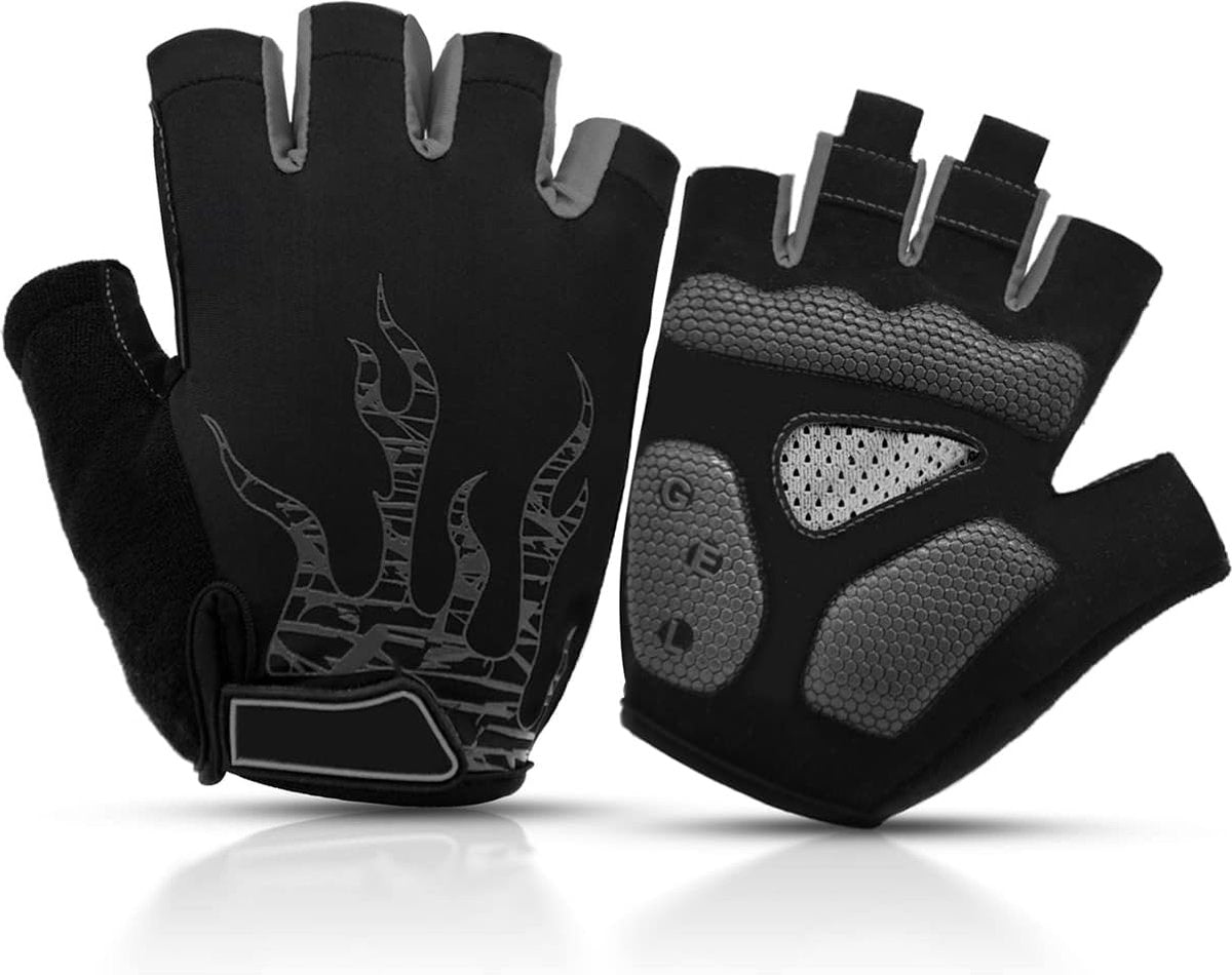 Cycling gloves, cycling gloves for men and women, half fingers, breathable, 5 mm SBR gel, shock-absorbing, non-slip, MTB, mountain bike gloves, unisex