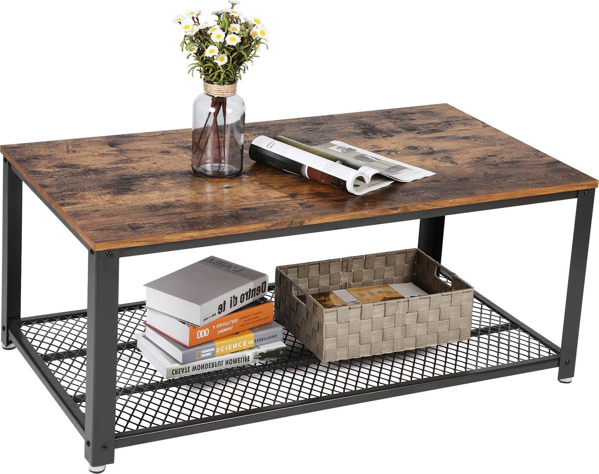 Vasagle Salontafel - Vintage Tafel - 106,2 x 45 x 60,2 CM - Bijzettafel Woonkamer