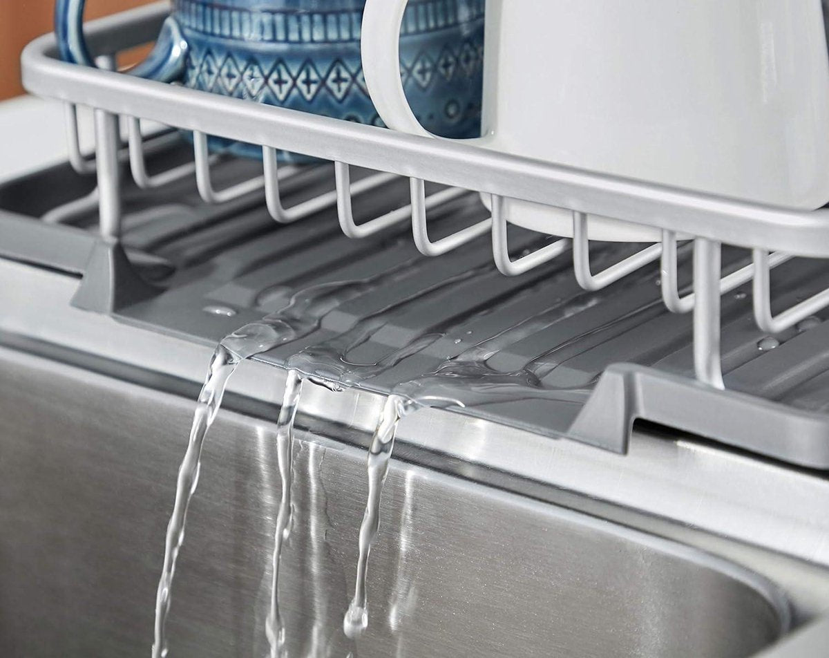 Afwasrek voor servies en bestek aluminium met anti-roest coating, geschikt voor op een klein aanrecht