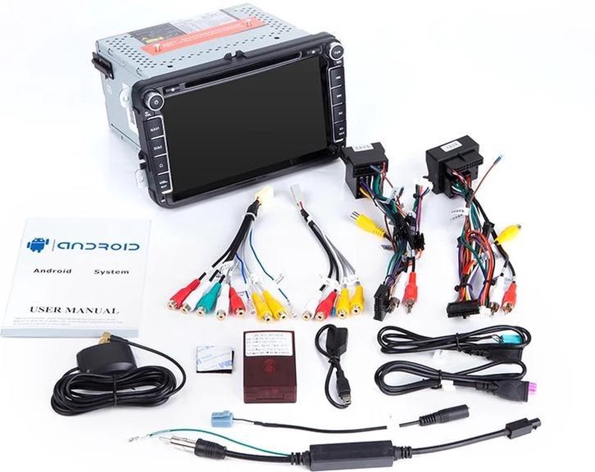 Ingebouwde CarPlay! Volkswagen Seat Skoda DVD-SPELER Android 10 navigatie 8 inch 2+16GB Amarok Beetle Golf Polo Passat Caddy Eos Scirocco Tiguan Touran Transporter Jetta Leon Altea Toledo Octavia Superb Fabia Yeti Roomster