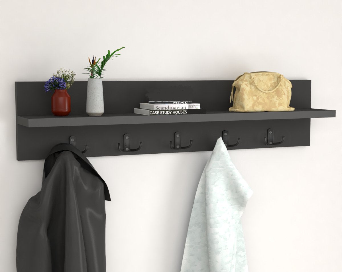 Kapstok 5x2 haken - wandkapstok - industrieel - grijs - metaal - 80cm - design - kapstok