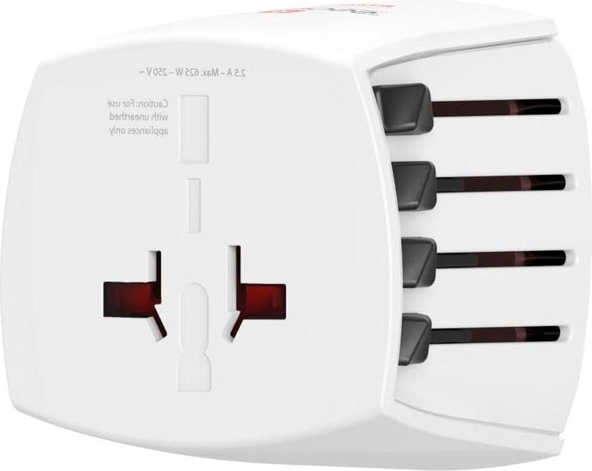 Universal Travel Adapter for Multi Destinations - US UK China Japan Australia - White