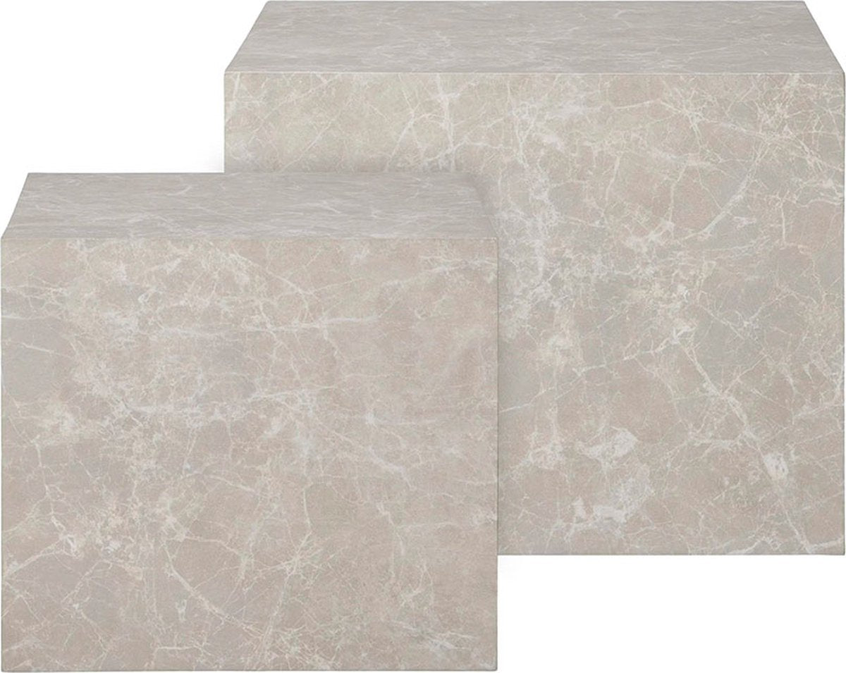 Salontafel Set Hakan Marmer Beige