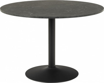 Eettafel Heeze - Marmer - Zwart - Ø 110 cm - 74 cm hoog - Rond - Eetkamertafel - Keukentafel