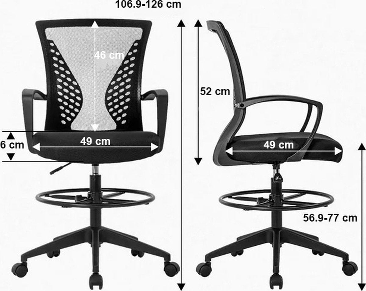 Best Office OC-20DF2-Black Bureaustoel - Home & Office Chair - Tot 113 KG - Ergonomisch - Zwart