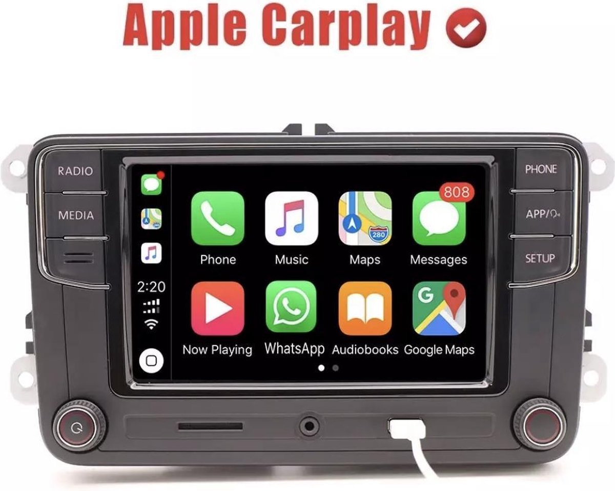 RCD330 NoName versie Apple CarPlay + Android Auto voor Volkswagen Seat RNS 510 315 310 Pasvorm