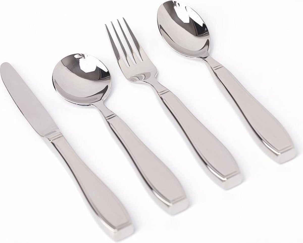 Weighted cutlery 4-piece set, adapted cutlery set with weight stainless steel - Thickened handle - 200 grams per piece