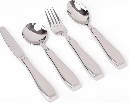 Weighted cutlery 4-piece set, adapted cutlery set with weight stainless steel - Thickened handle - 200 grams per piece