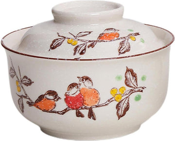 Keramische Soepkom met Deksel 800 ml - Japanse Vintage Ramen Kom voor Granen - Aziatisch Servies Magnetron en Vaatwasser - Soepkommen Pho soepkommen met oor