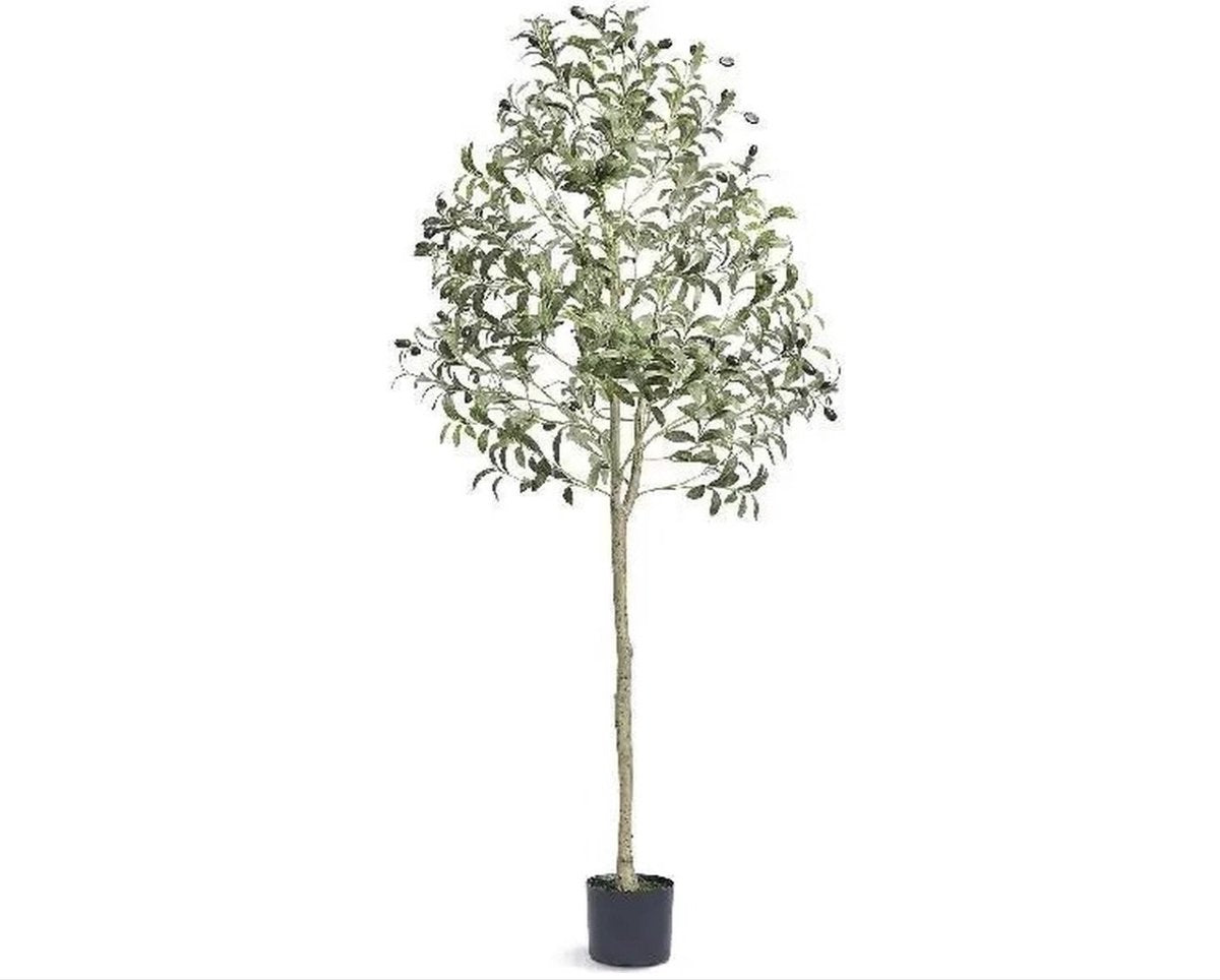 Olive tree - Olive tree artificial - Tree - Artificial plant - Decoration - 181cm - Indoor and Outdoor - Black/Green