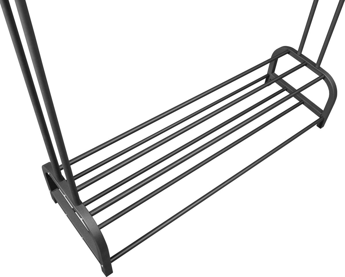 LG Life’s Green XL Kledingrek - Dressboy – Zwart – Metaal – Garderoberek met ophanghaken – H146xB110xD35 cm