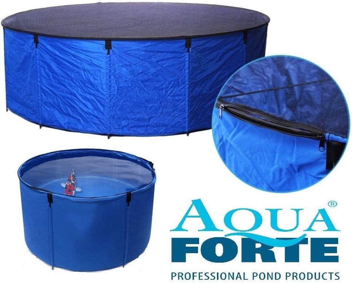 Vijverbak Aquaforte Flexibele vouwbak "Koi bowl" Ø 180 x H 60 cm blauw - incl. afdeknet - draagtas - 1500 liter Vijverbak