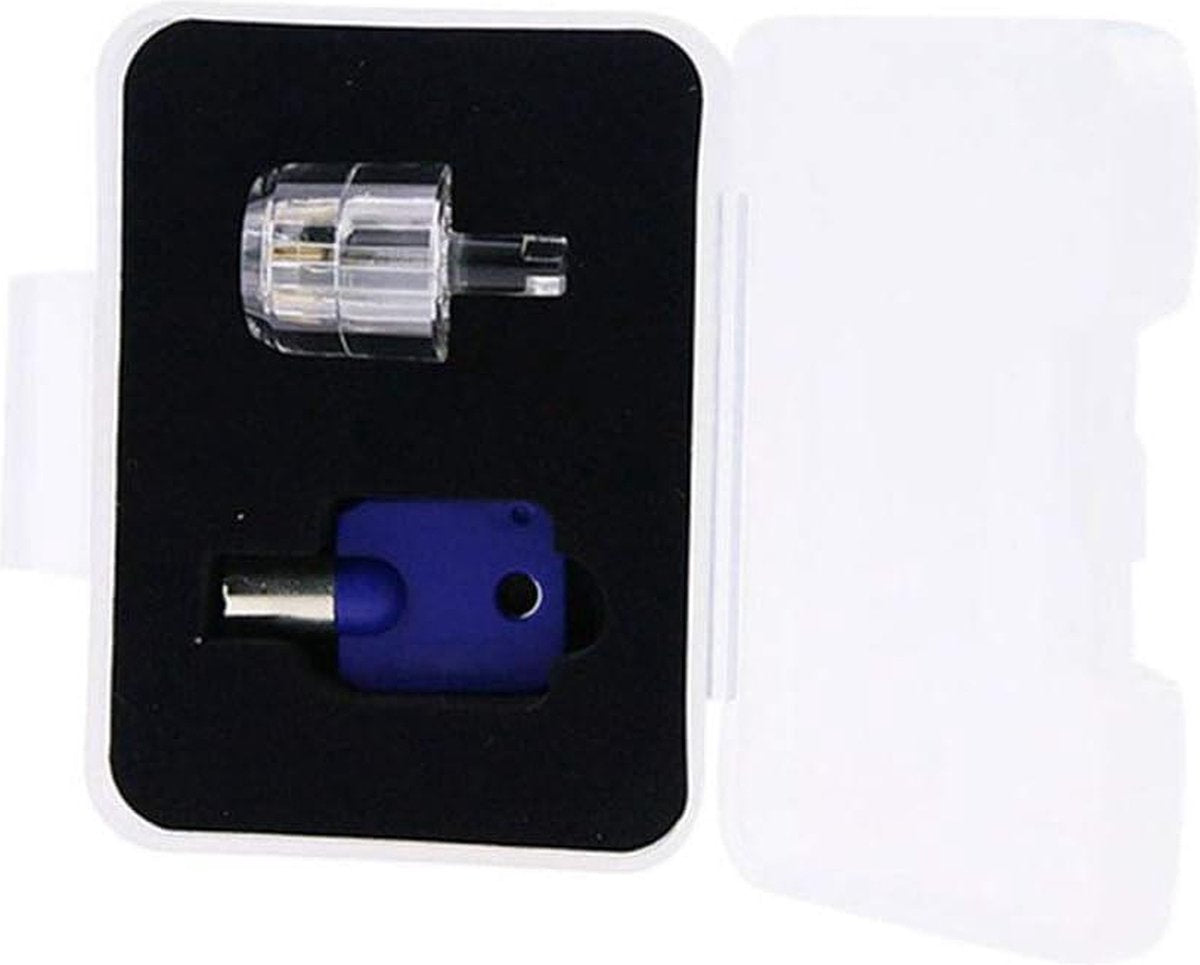 Lockpick set Stainless steel Adjustable Tubular Lock Pick Tool - Clear Tubular Lock with Broken Key Extractor Set - Blue Key Combination Lockpick set