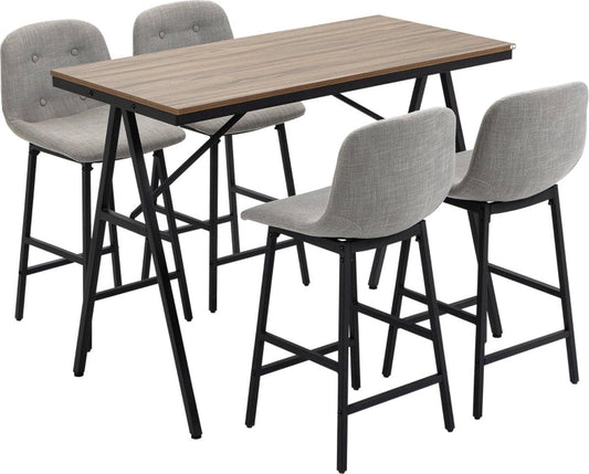 Bartafel met barstoelen - Barkrukken - Industrieel - 120 cm x 60 cm x 91 cm