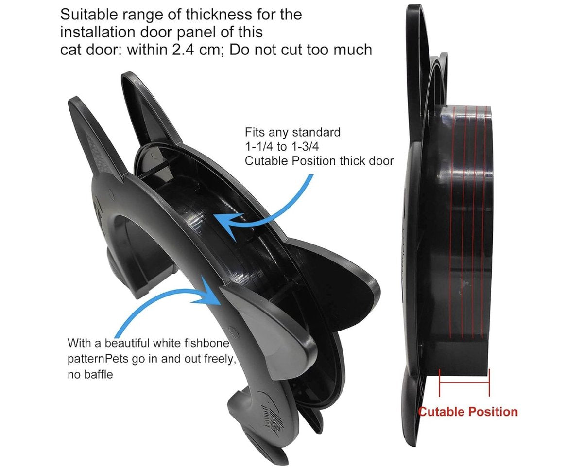 Cat flap, interior door, cat flap, cat flap for cats up to 10 kg, cat tunnel for room doors