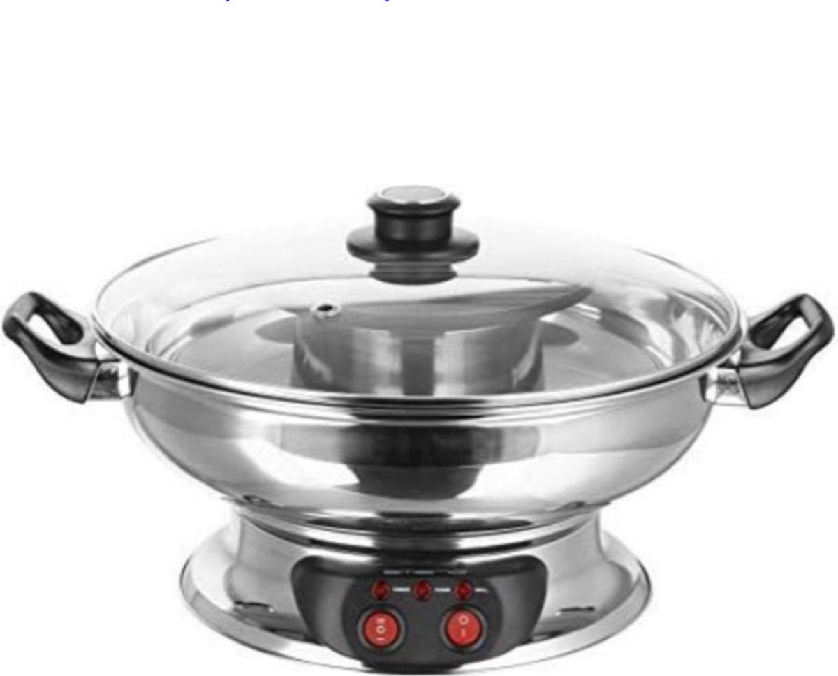 Hotpot Pan - Hotpot Elektrisch - Chinese Fondue - Hotpot Kookpot - Zilver