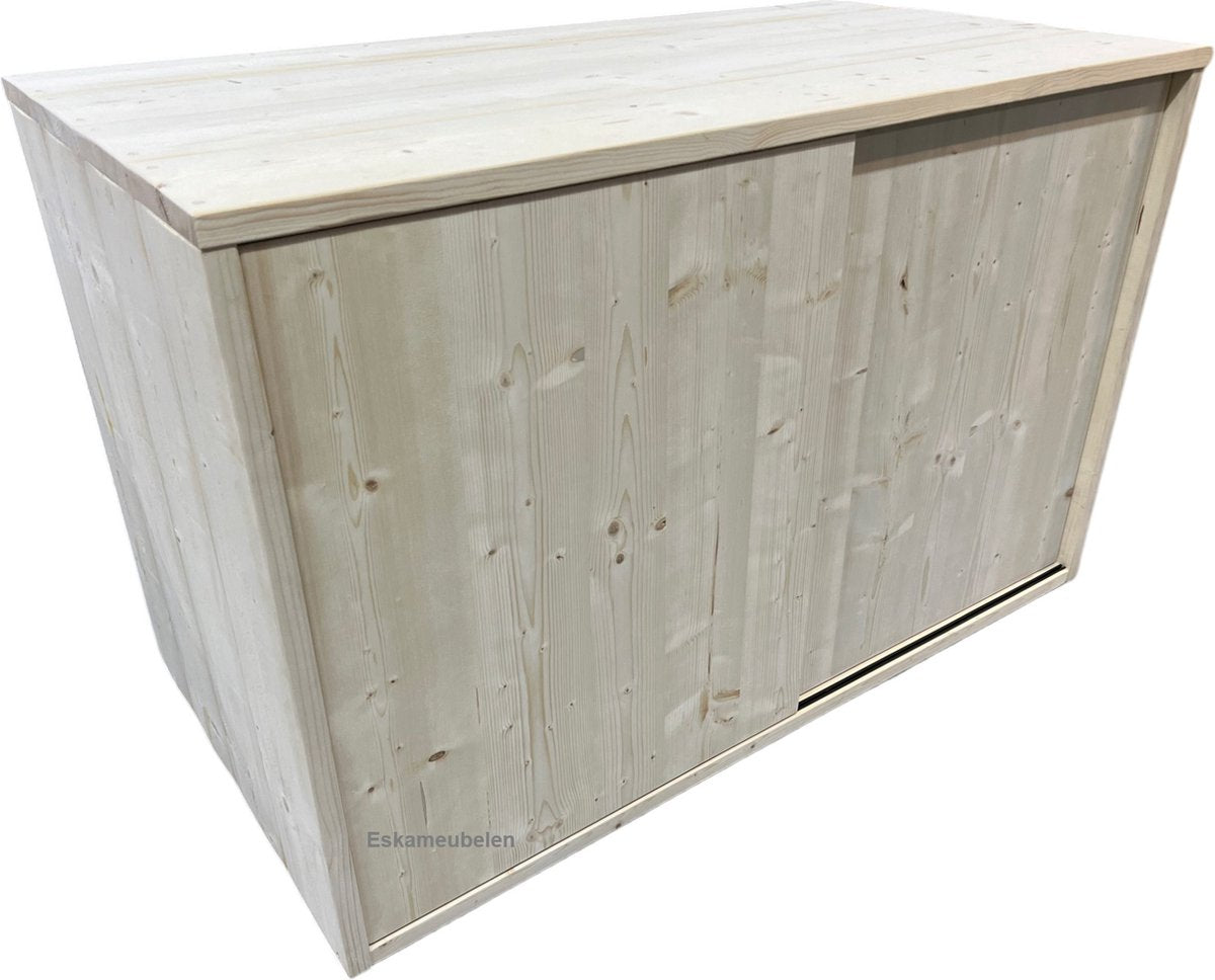 Washing machine cabinet with sliding doors - Natural