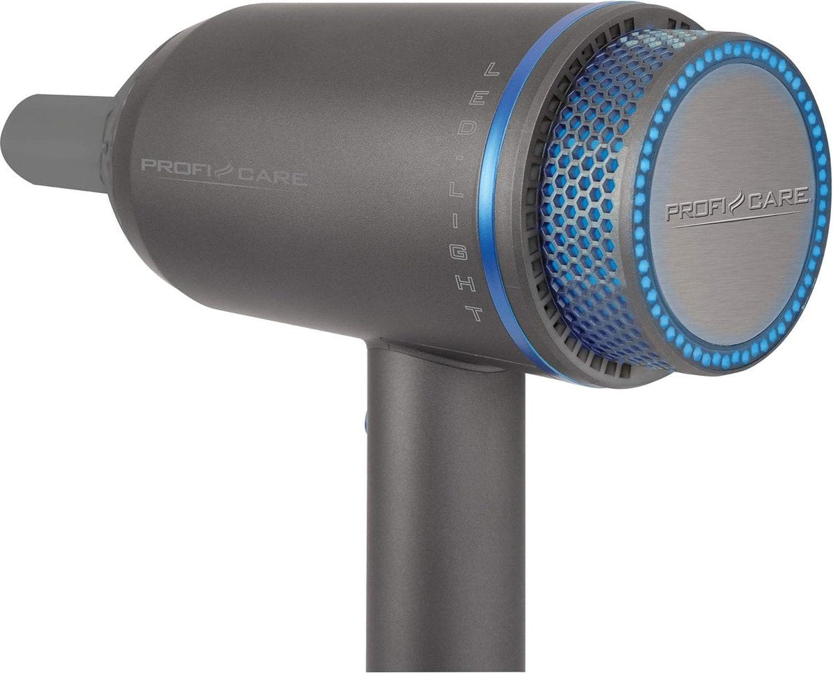 Hair Dryer with Diffuser - Professional - Blue-Anthracite - Accessories - 1600 Watt Compact