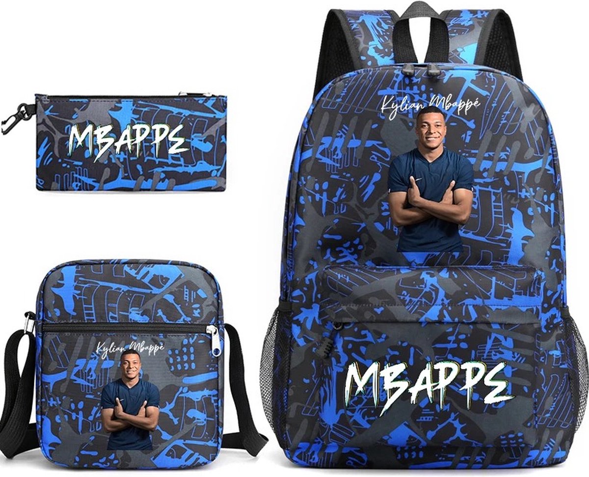 Verkoop Nederland® - Fashion - Kinderrugzak - Fortnite - Meisjes - Jongens - Kinderschooltas - Zwart/Blauw - Tiener - 20-35 Liter - Met Gratis Schoudertas + Pennenzak)