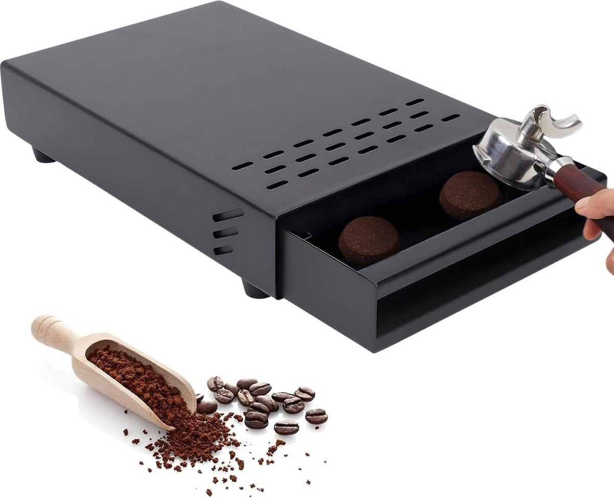 Coffee Knock Box Stainless Steel with Removable Drawer - For Home and Office