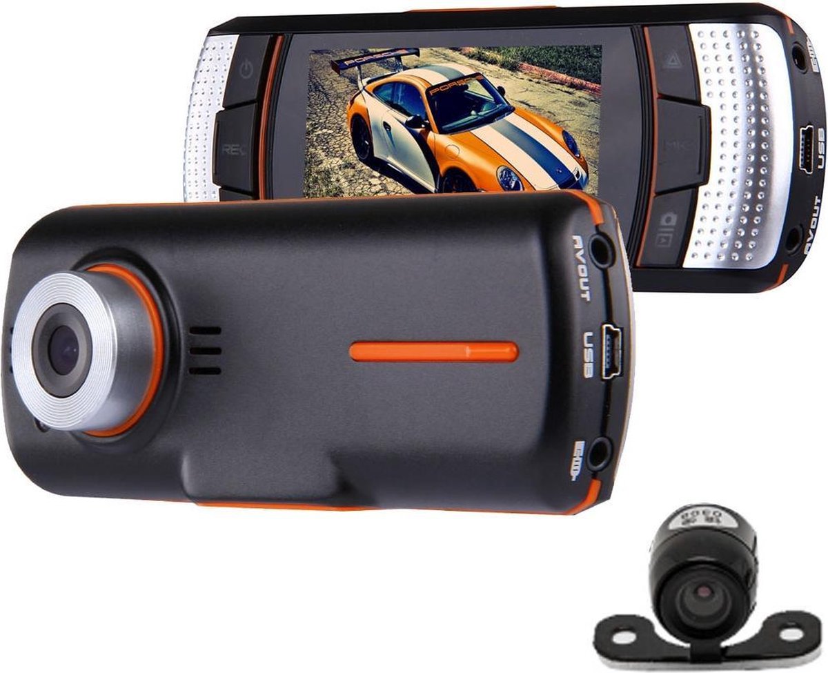 A1 Auto DVR-camera 2,7 inch LCD Full HD 1080P, 2 camera's, 170 graden groothoekweergave, ondersteuning voor nachtzicht / bewegingsdetectie / TF-kaart / HDMI / G-sensor