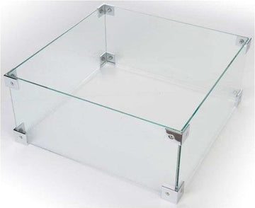 Happy Cocooning glazen ombouw voor vuurtafel vierkant of rechthoek 56x56x26 cm