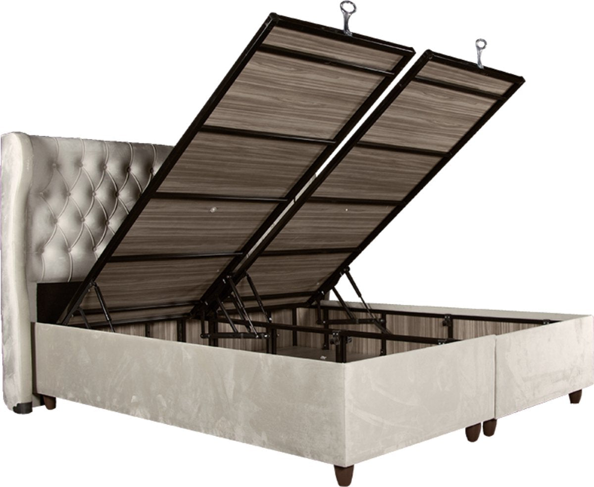 Boxspring Kale met Opbergruimte - Zonder Matras - 160x200cm