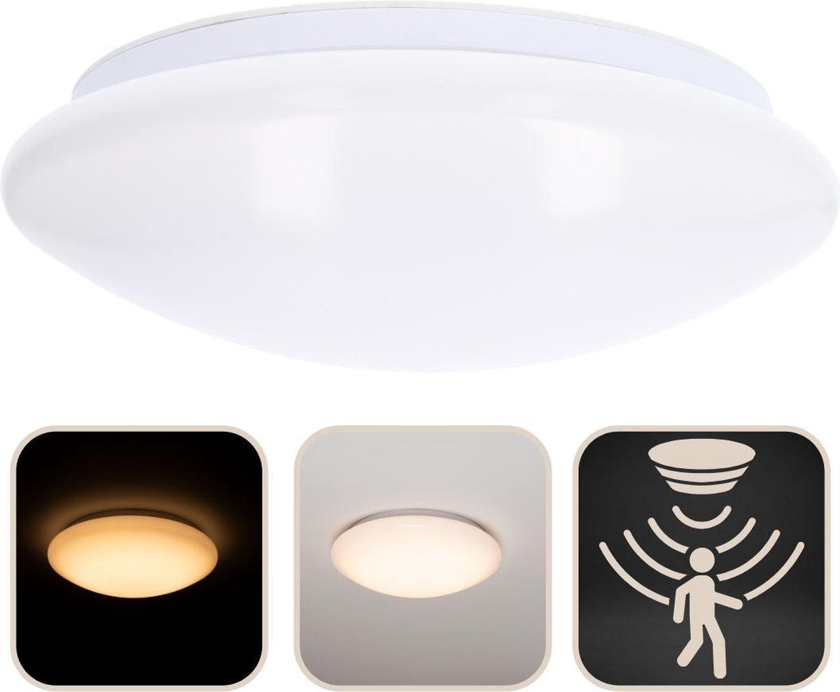 LED Plafondlamp ø 33 cm met bewegingssensor - Binnen & Buiten - Warm wit