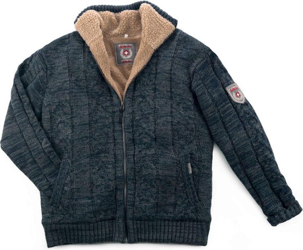 Teddy gevoerde gebreide Noorse trui | heren vest | 3 kleuren verkrijgbaar | maten S-4XL