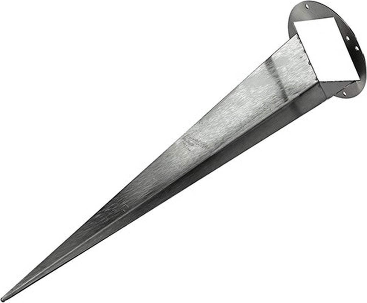 Tuinpaal met grondpin - Buitenstopcontact - dubbel (2x) - 30cm zuil - zwart IP44