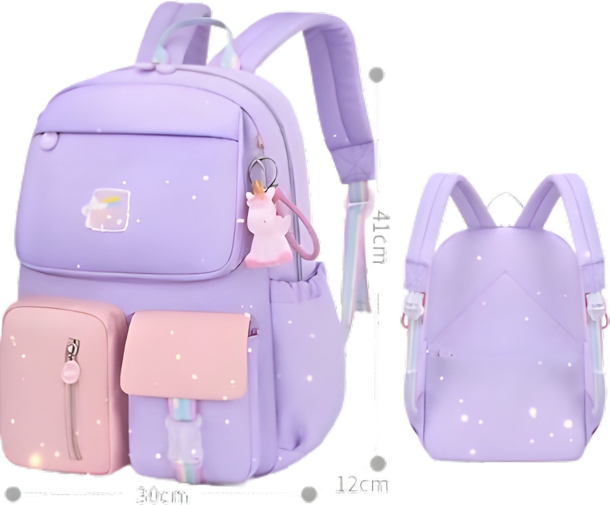 Avoir Avoir® - Stylish and Comfortable School Backpack for Girls, 43x30x15 cm, Primary School Backpack, Multiple Compartments