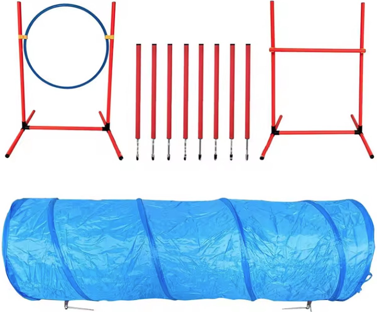 Dog Agility - 16-piece - Dog Tunnel - Dog Agility Set - Dog Training - Tunnel - Slalom - Hurdle