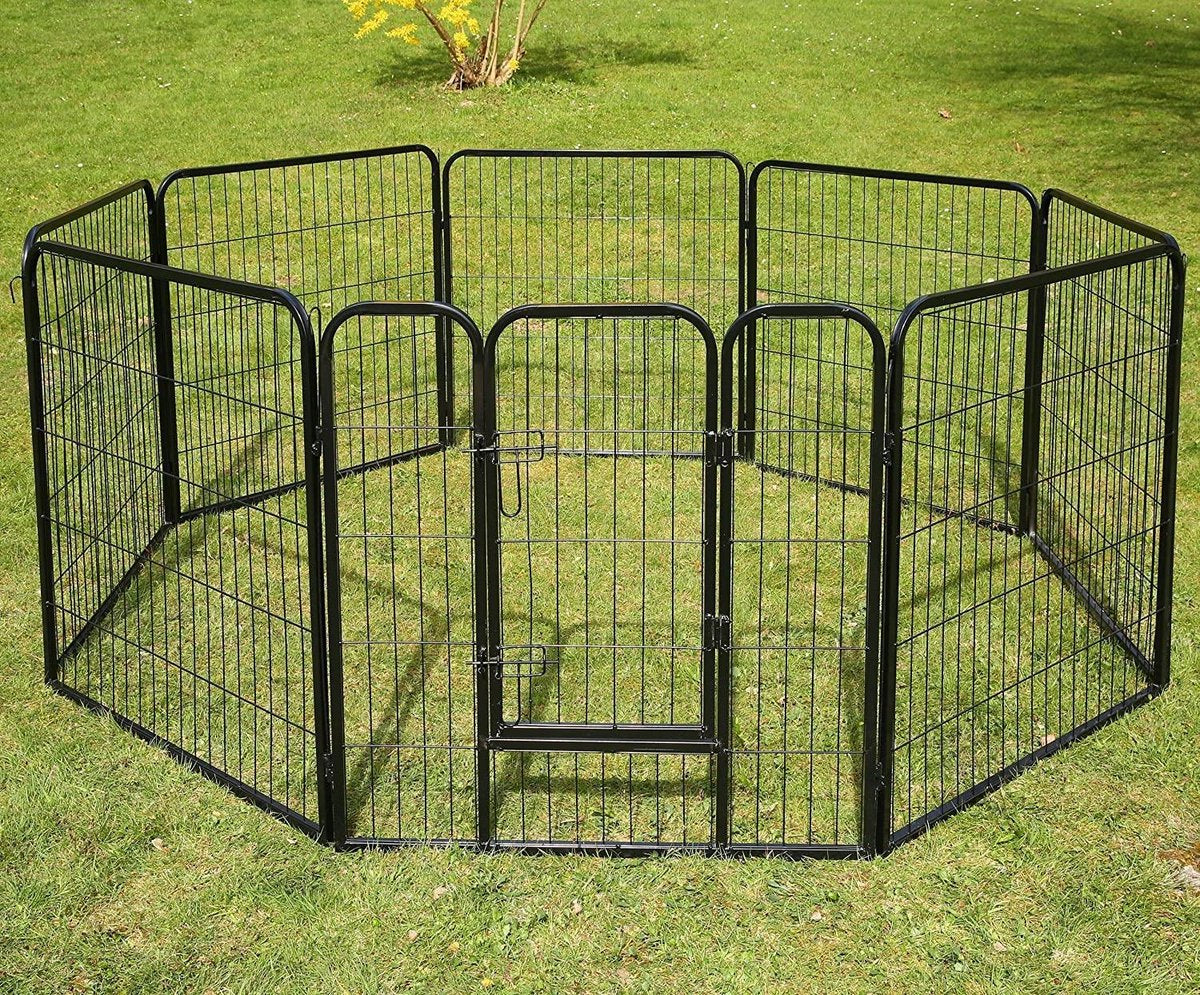 Topmast Premium Puppyren - 120 cm Hoog - 640 cm Omtrek - Hondenren - Hondenhok - Zwart