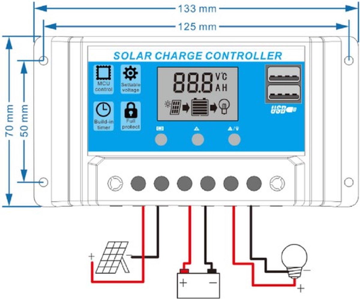 Complete 100W zonnepaneelset - Plug and Play voor camper - boot - caravan - schuur - aan te sluiten op accu