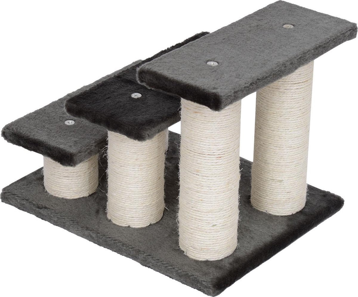 Huisdier trapje met 3 treden grijs 45 x 35 x 34cm