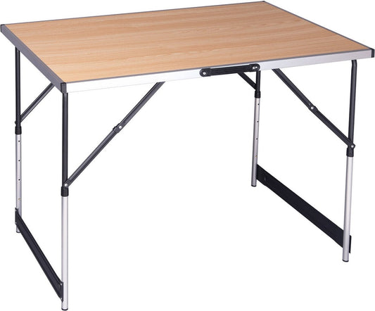 Klaptafel - Opklapbare Tafel - Campingtafel - Opvouwbaar - Kunststof - Vouwtafel - Kamperen - Lichtbruin