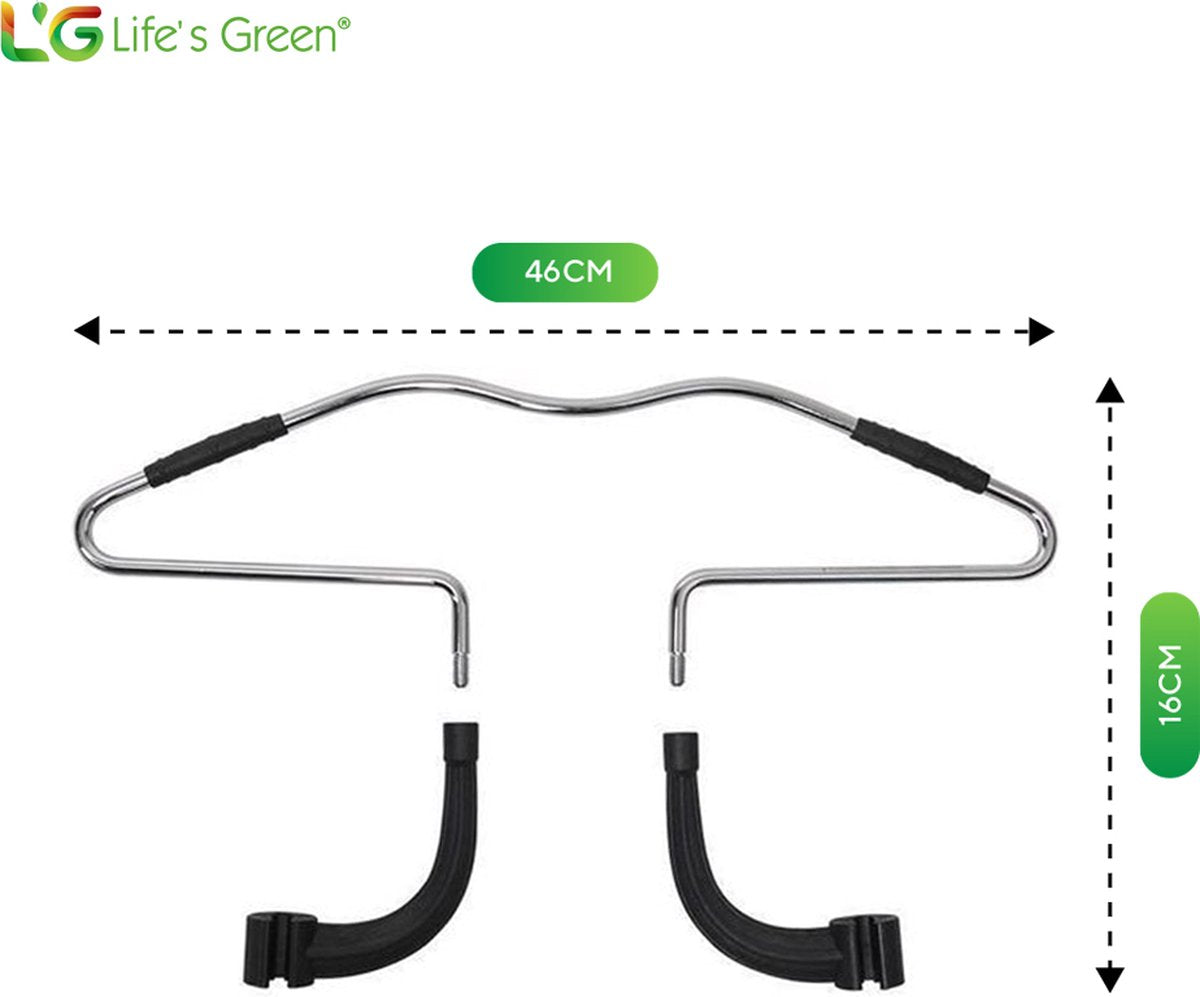 Life's Green® - Kledinghanger Auto - Kledinghangers - Zwart - Metaal - Plastic - Antislip